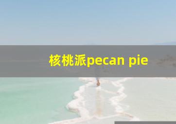 核桃派pecan pie